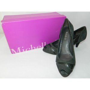 Michelle D Size 8.5 Heel Shoes Cassino Grey Suede Emerald Dark Green 2 1/2 Low